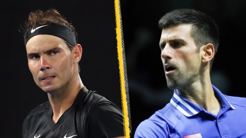 A split picture of Rafael Nadal and Novak Djokovic