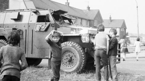 An image of children during the Troubles