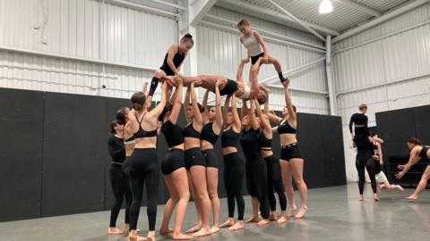 Members of the dance school performing