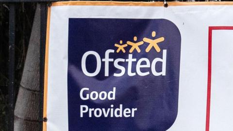 A banner with a purple Ofsted logo and the words good provider under neath