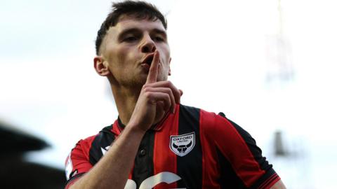 Mark Harris celebrates scoring for Oxford