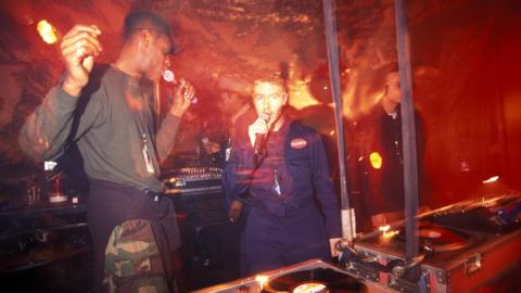 Massive Attack performing in the 90s