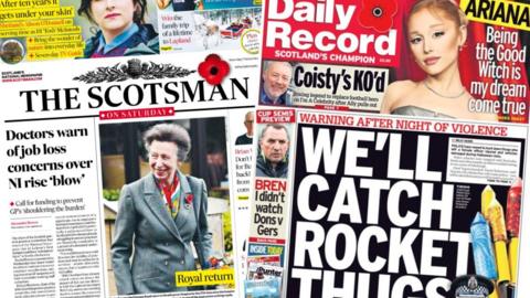 A composite image of the front pages of The Scotsman and Daily Record newspapers