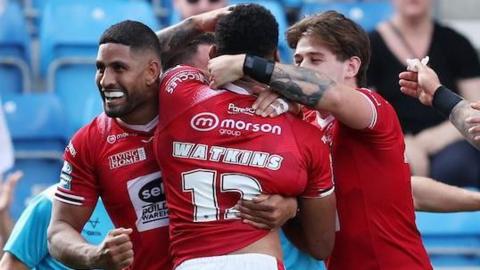 Salford players celebrate