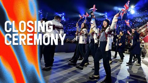 Team GB at the 2026 Winter Olympics closing ceremony
