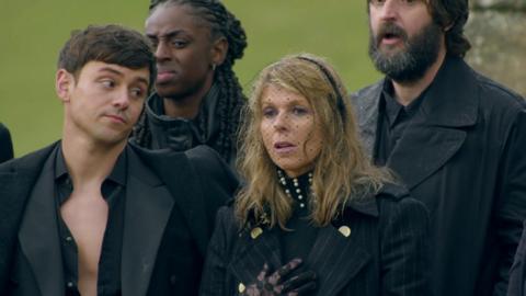 Tom Daley and Kate Garraway on the set of Celebrity Traitors 