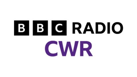 BBC logo with BBC Radio at the top in black, and CWR underneath in purple