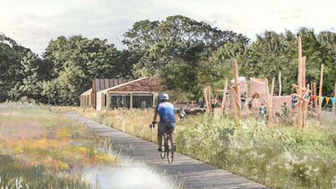 drawing of the new path will connect Ilford Town Centre to the River Roding