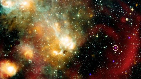 ASKAP J1832 circled in the galaxy.