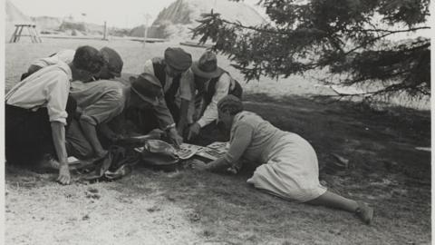 One of the original photographs taken by Barbara Wagstagg during the 1939 dig