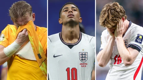 Jordan Pickford, Jude Bellingham and Anthony Gordon