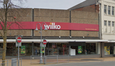 Exterior of former Wilko store in Sutton-in-Ashfield