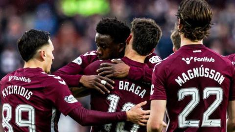 Hearts celebrate