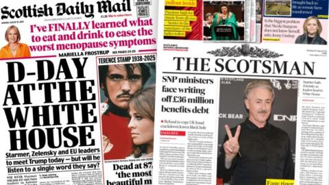 A composite image of the Scottish Daily Mail and Scotsman front pages 