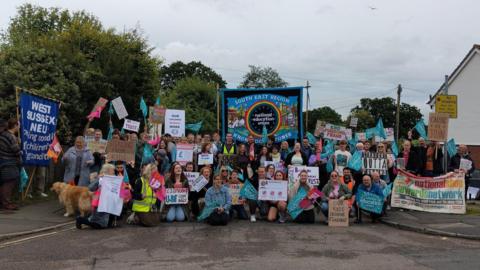 Demonstration at University of Brighton Academies Trust offices 