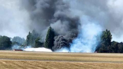 Smoke seen rising after airport crash