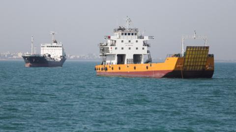 Vessels in the Strait of Hormuz near Bandar Abbas, Iran, May 4, 2026. 