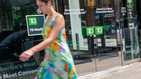  A TD bank stands in Brooklyn on June 04, 2024 in New York City.