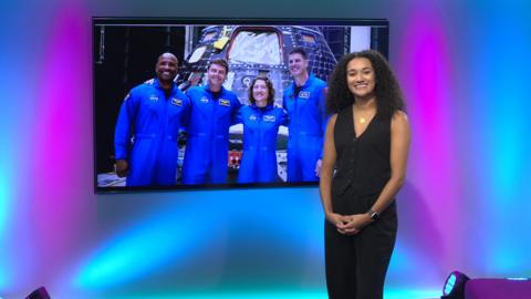 Nina on the Newsround set