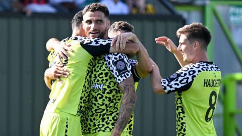 Forest Green Rovers players celebrate