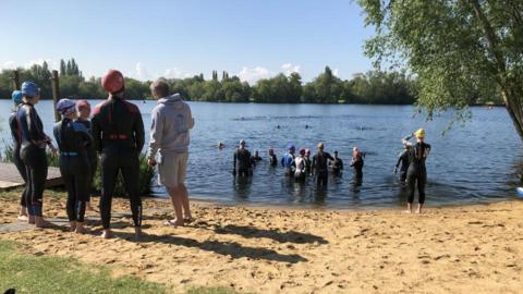 Shepperton open water swimming lake