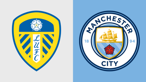 Leeds United and Manchester City club badges