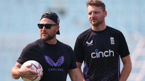 Buttler and McCullum at England training