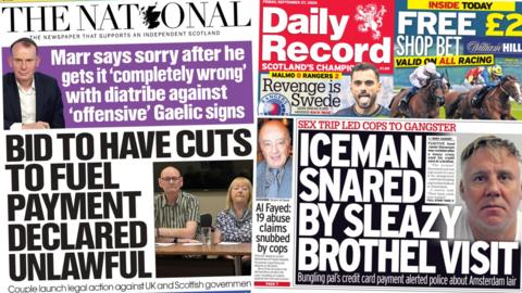 Front pages of the National and Daily Record