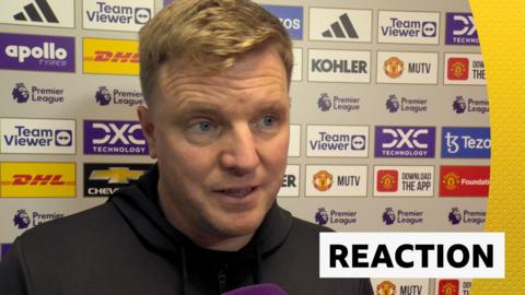 Eddie Howe speaks after his side's loss to Man Utd