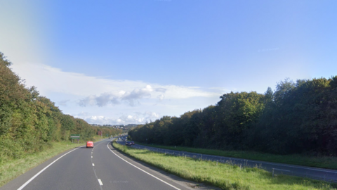 A google map screenshot of the A38 road.