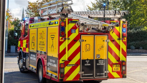 Rear of fire engine.