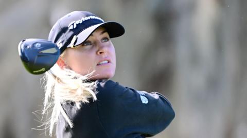 Charley Hull hitting a golf shot