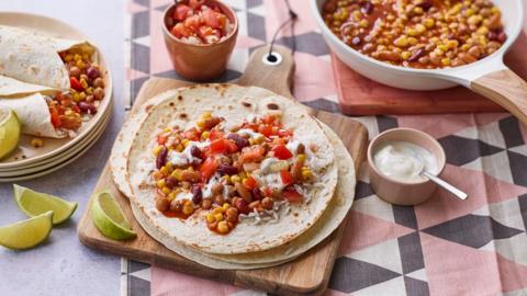 Bean and rice burrito