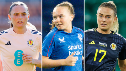Sam Kerr, Mia McAulay and Kirsty Smith