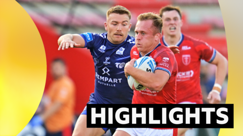 Hull KR's Jez Litten runs with the ball against Toulouse