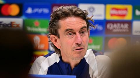 Thomas Frank speaks to media in press conference before Tottenham's Champions League match