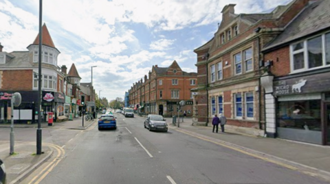A view of Wimborne Road in Bournemouth, near to the junction with Talbot Road.