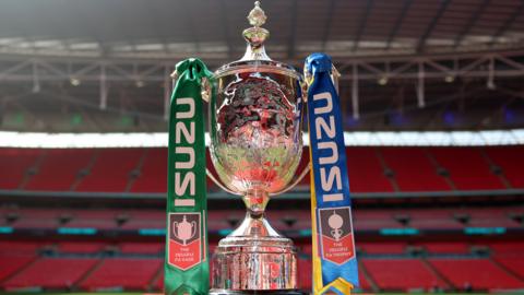The FA Vase trophy pictured at Wembley Stadium