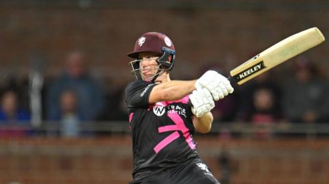 Sean Dickson swatting a shot for Somerset