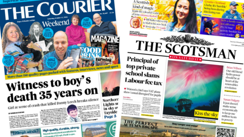 A composite image of the front pages of The Courier and The Scotsman