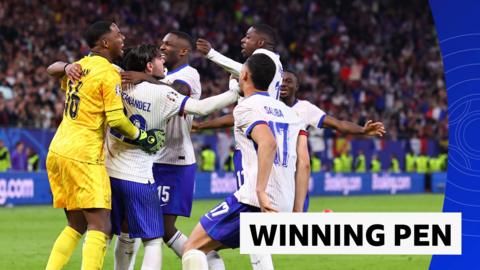 Theo Hernandez is mobbed by his France team-mates