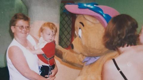 Michelle Waite with her son at Butlin's in Skegness