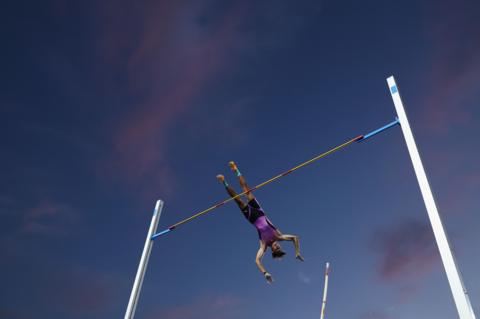 Philippines' Ernest John Obiena competes in the Men's Pole Vault during the World Athletics Continental Tour Gold Beijing 2025 at National Olympic Stadium in Beijing, China. Photo by Lintao Zhang