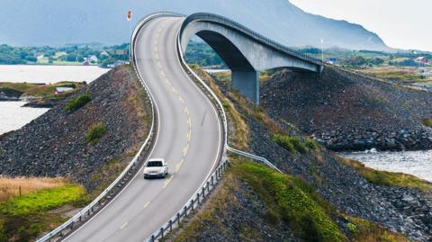 Storseisundet Bridge is one of eight bridges found along Norway's Atlantic Ocean Road