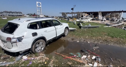 Damage at a Texas filling station