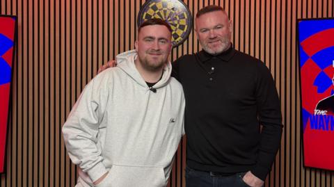 Luke Littler and Wayne Rooney