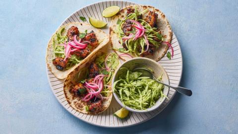 Sticky chipotle tofu tacos
