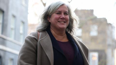 British Transport Secretary Heidi Alexander walks on Downing Street, in London, Britain, November 26, 2025.