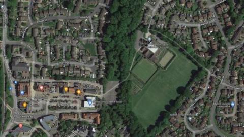 Aerial shot of The Gyhll from Google maps