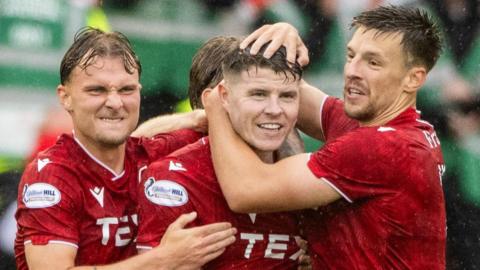 Aberdeen players celebrating